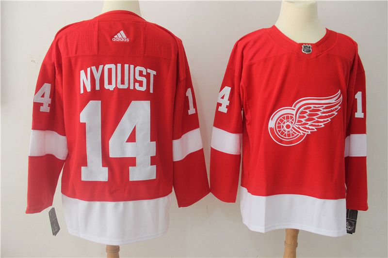 Men Detroit Red Wings #14 Nyquist Red Hockey Stitched Adidas NHL Jerseys
